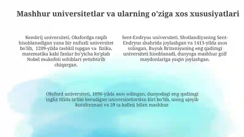 Buyuk Britaniya davlati haqida, qiziqarli faktlar va davlatdagi ta'lim tizimi 4