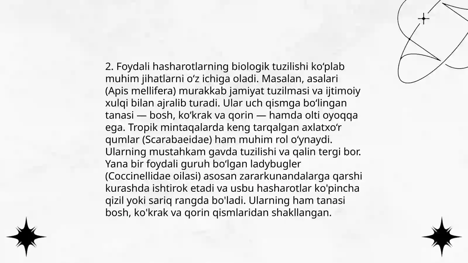 Foydali hasharotlarning umumiy tuzilishi 4
