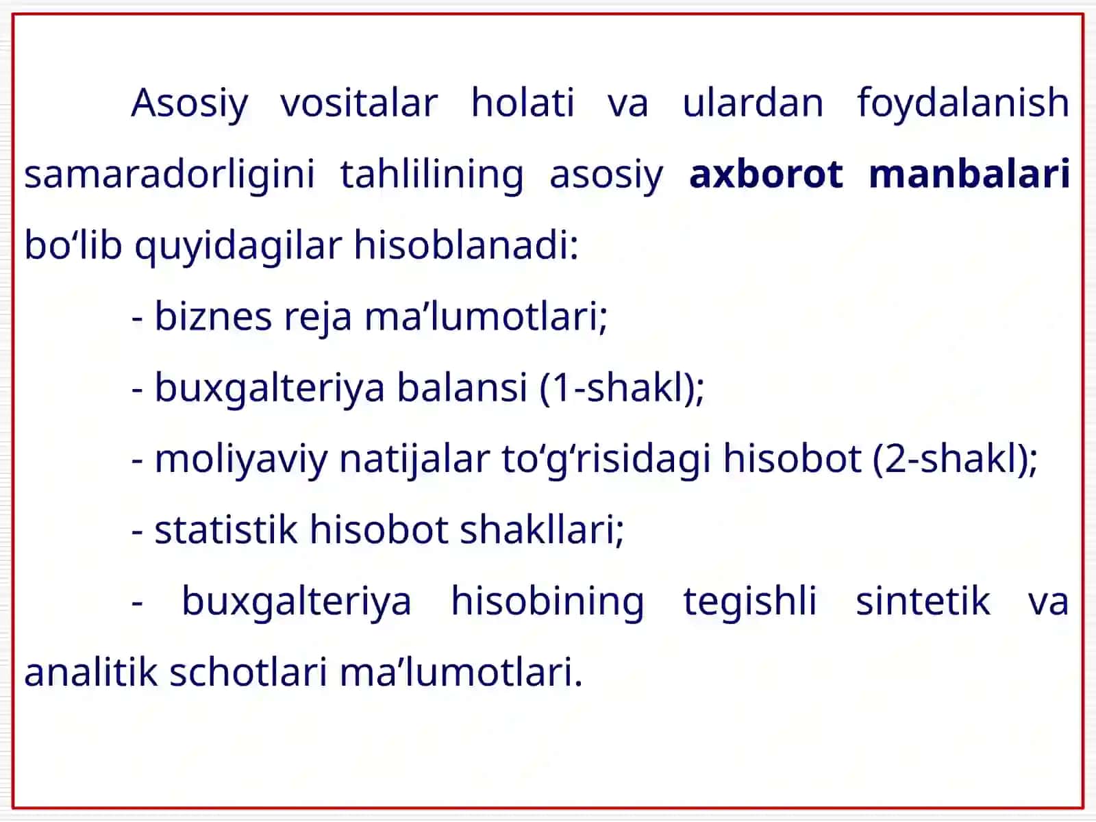ASOSIY VOSITALAR HOLATI VA ULARDAN SAMARALI FOYDALANISH TAHLILI 4