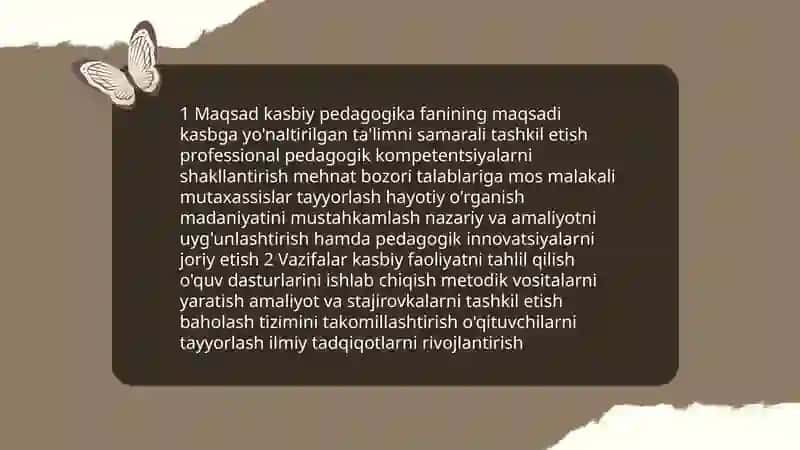 Kasbiy pedagogikaʼʼ fanining predmeti, maqsadi, metodlari va asosiy kategoriyalari. 4