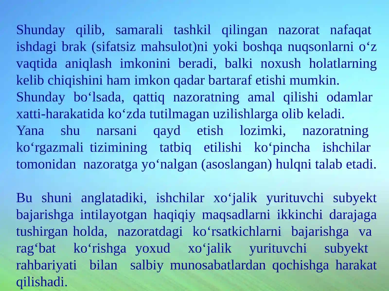 SIFAT NAZORATINING XULQIY JIHATLARI 4