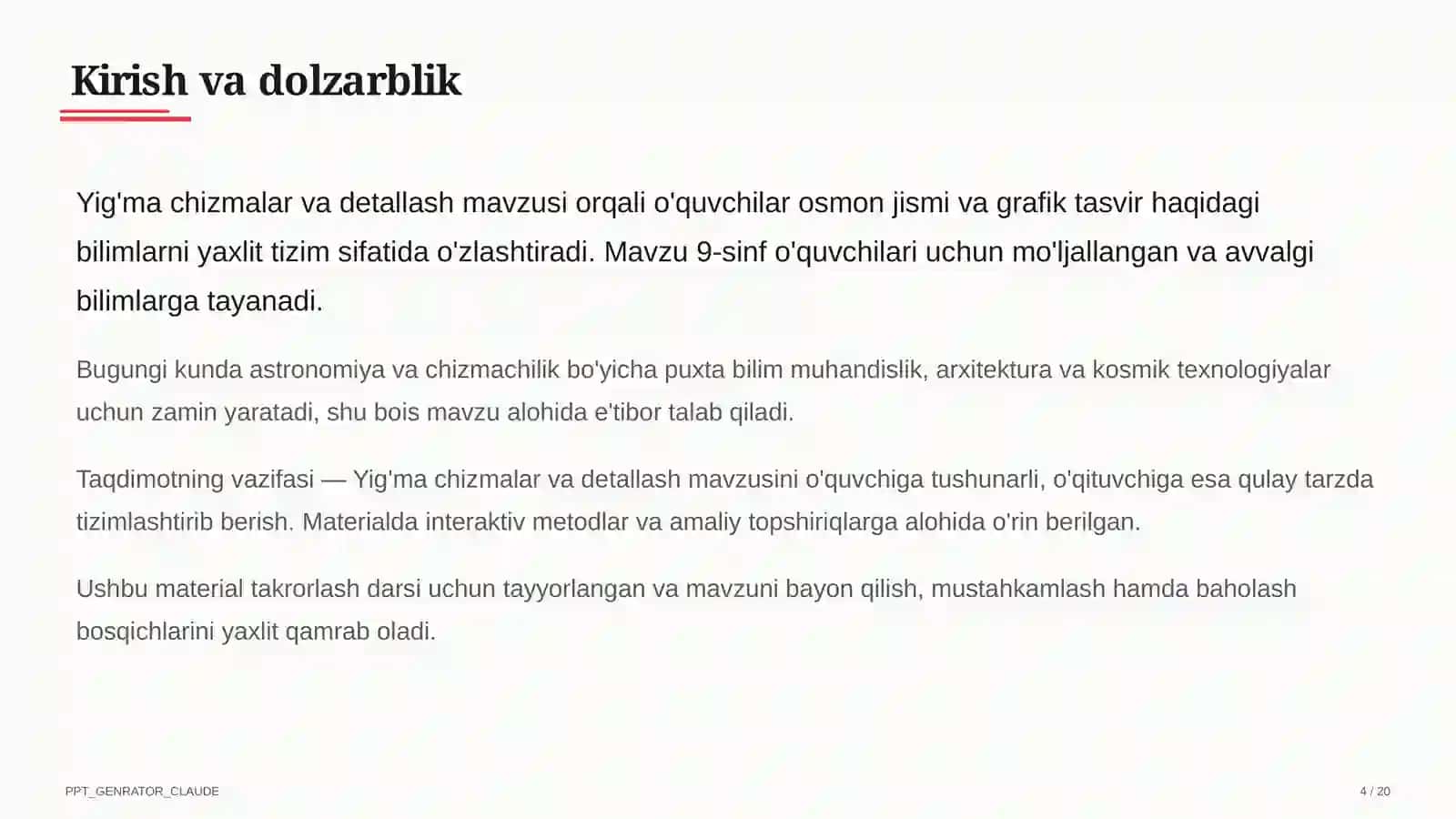 Yig'ma chizmalar va detallash (9-sinf) 1