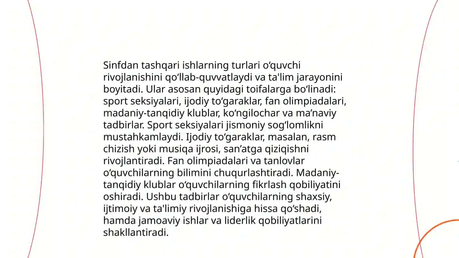 Boshlanğich ta'limda sinfdan tashqari ishlarni tashkil etish 4