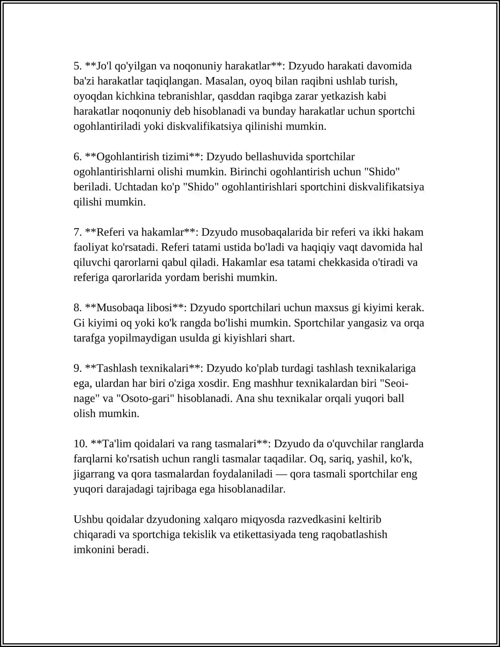 DZYUDO BELLASHUVI OʻTKAZISH TAKTIKASI 4