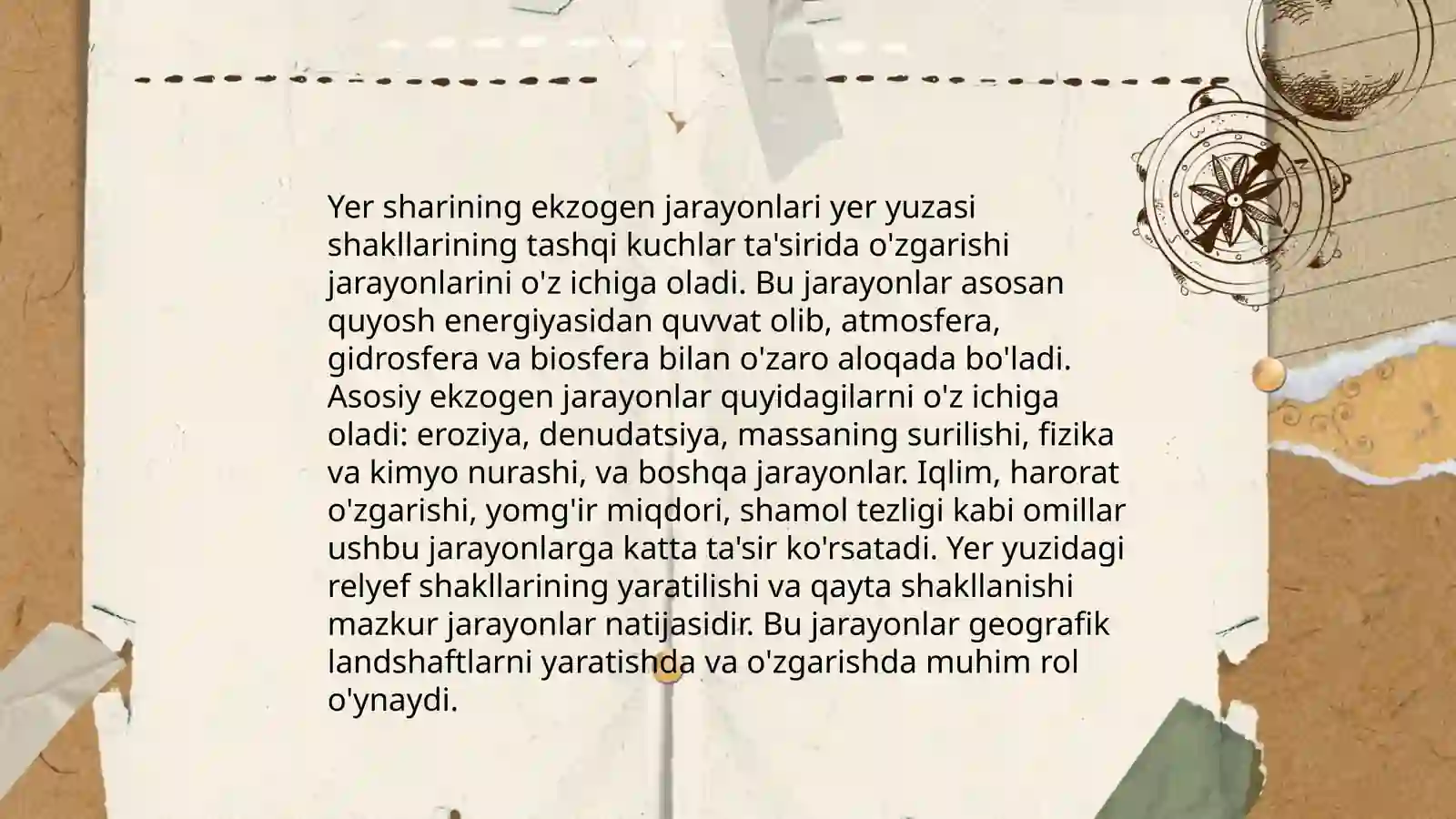 Yer postida ekzogen va endogen jarayonlar 4
