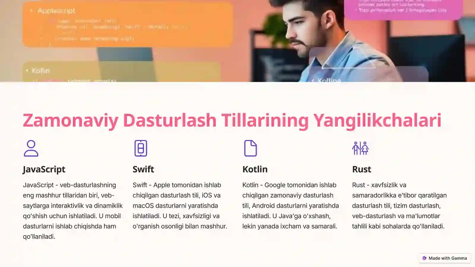 Dasturlash Tillarining Tasnifi 4