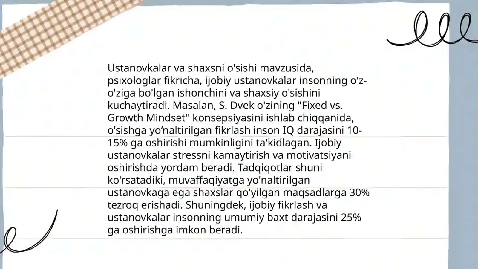 Shaxsiy ustanovkalar tushunchasi 4