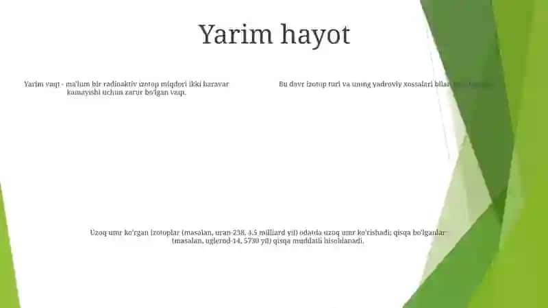 Uzoq Yashovchi Radioaktiv Izotopining Yarim Yemirilish Davrini Aniqlash 4