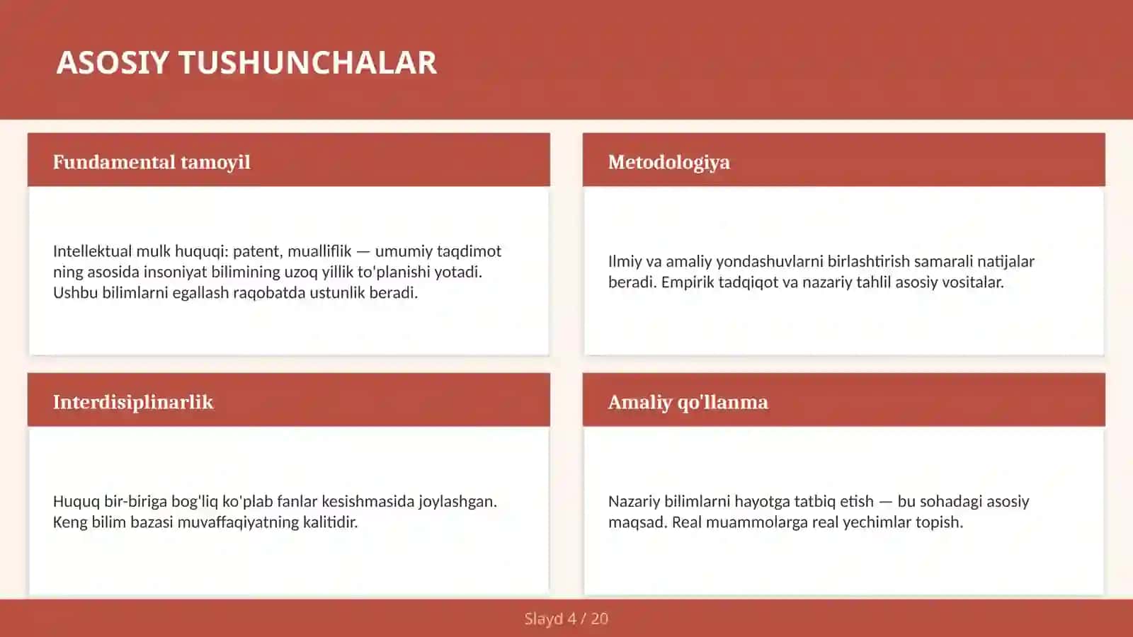 Intellektual mulk huquqi: patent, mualliflik — umumiy taqdimot 4