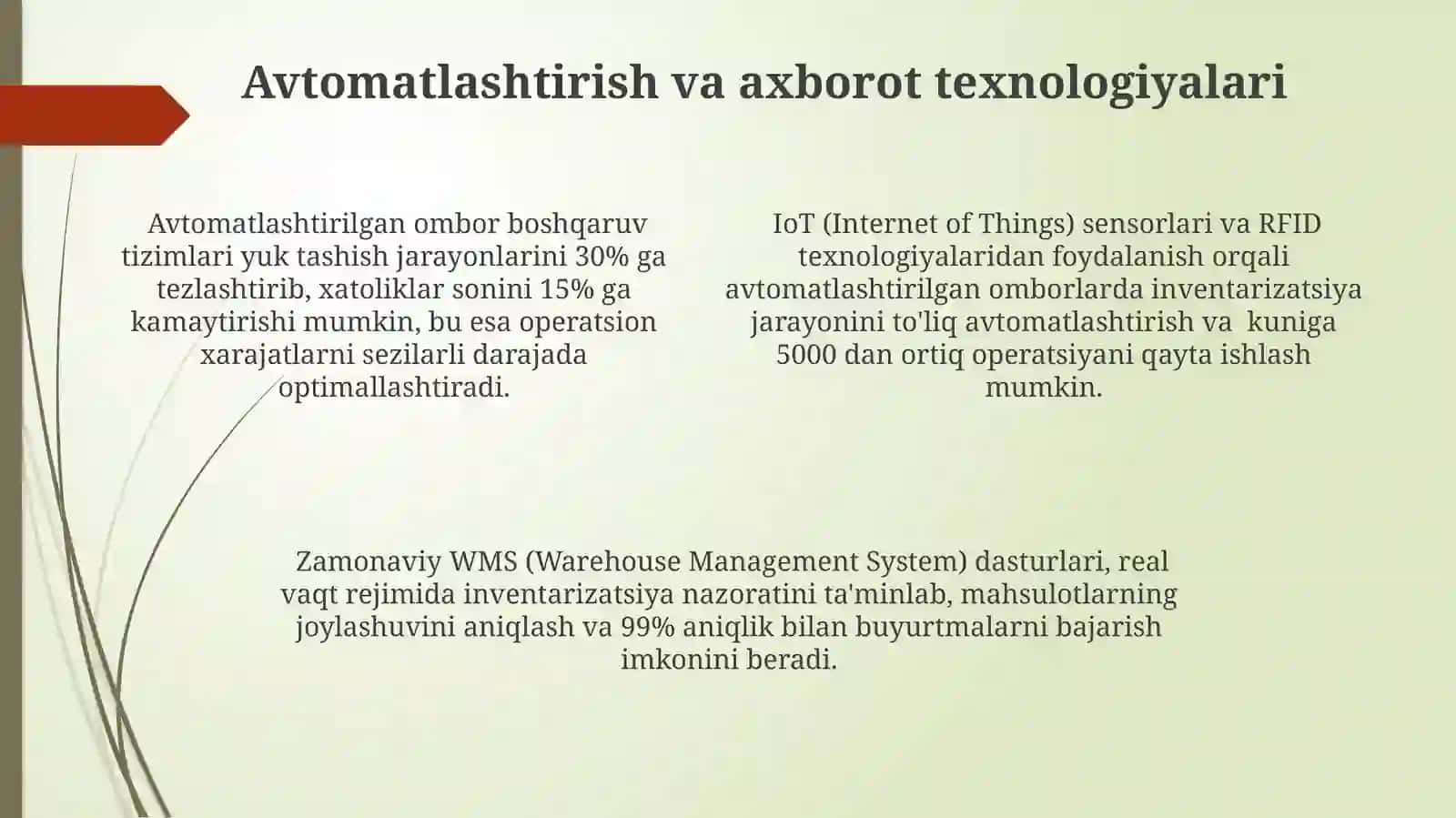 Avtomobil tashish korxonalarida ombor boshqaruvini optimallashtirish 4
