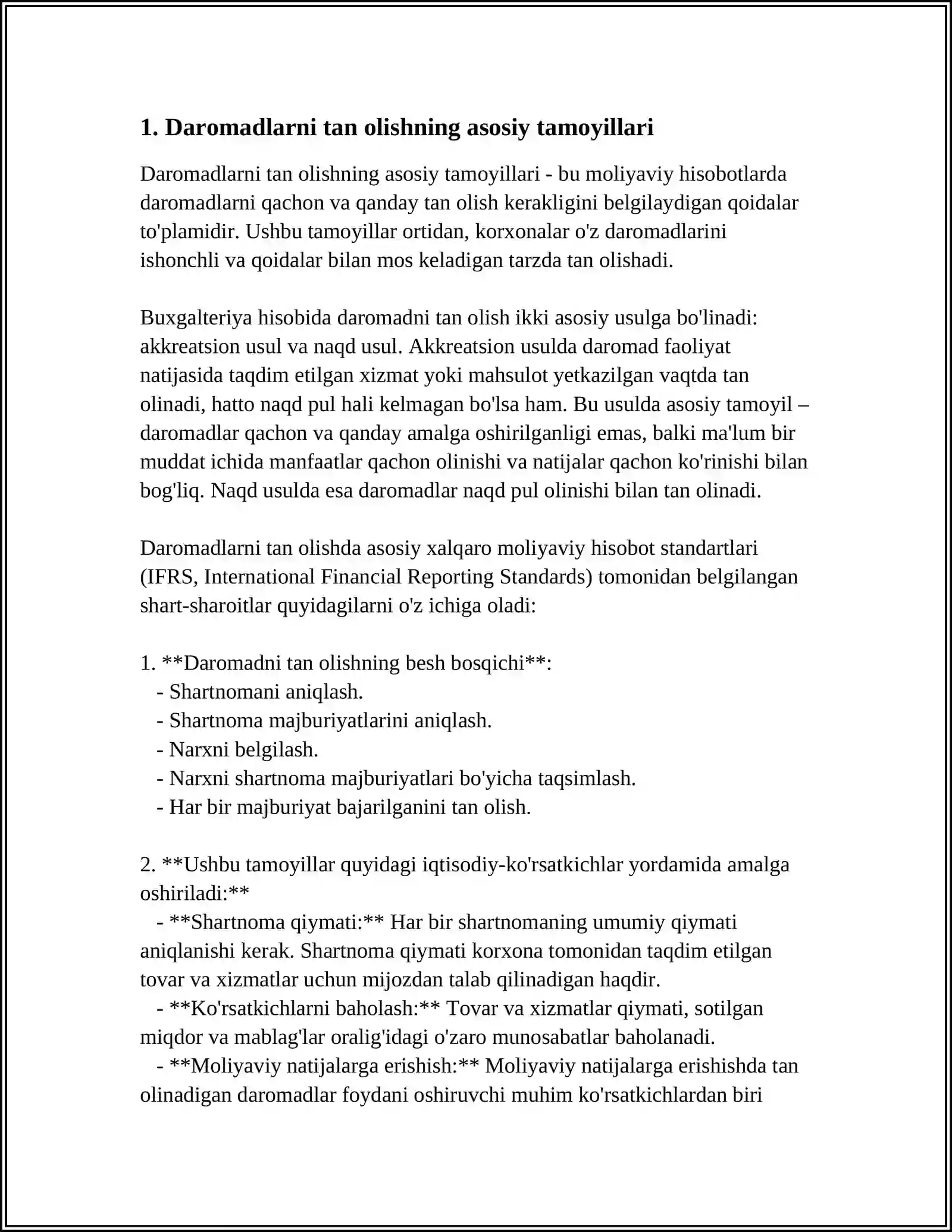 DAROMADLAR VA XARAJATLARNI TAN OLISH 4
