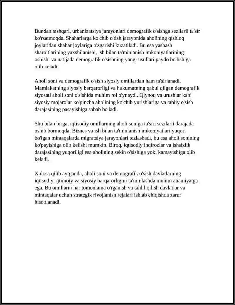 MAKROMUHIT OMILLARI: DEMOGRAFIK, IQTISODIY, TABIAT OMILLARI, ILMIY- TEHNIK OMILLAR, SIYOSIY- HUQUQIY OMILLAR, IJTIMOIY -MADANIY OMILLAR 4