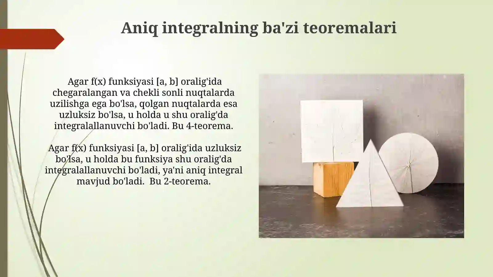 Aniq integralning xossalari 4