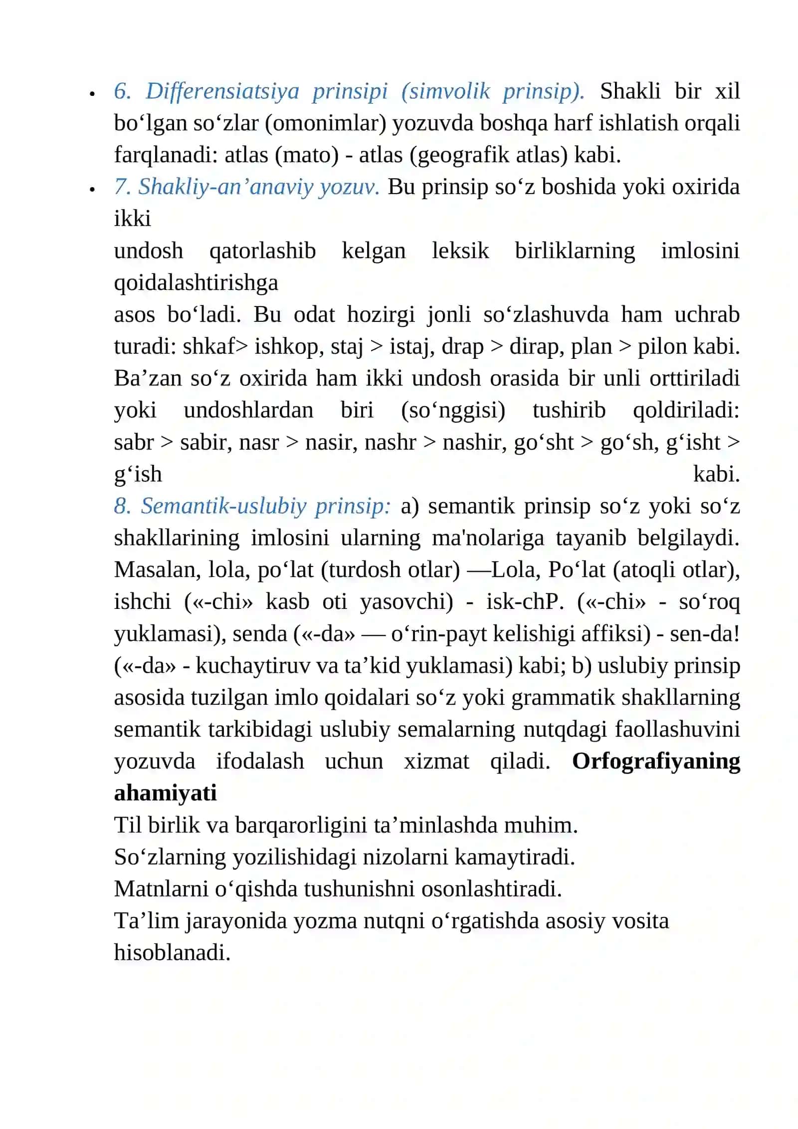 Grafika va orfografiya. Orfografiya prinsiplari 4