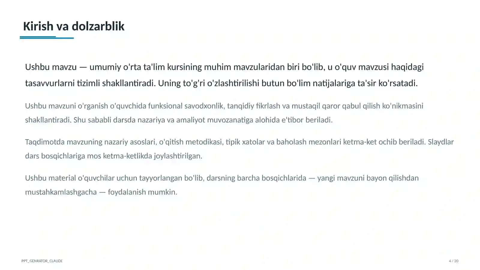 Yangi o'quv rejasi 2026-2027: fanlar bo'yicha soatlar o'zgarishi va o'qituvchi uchun amaliy xulosalar 4