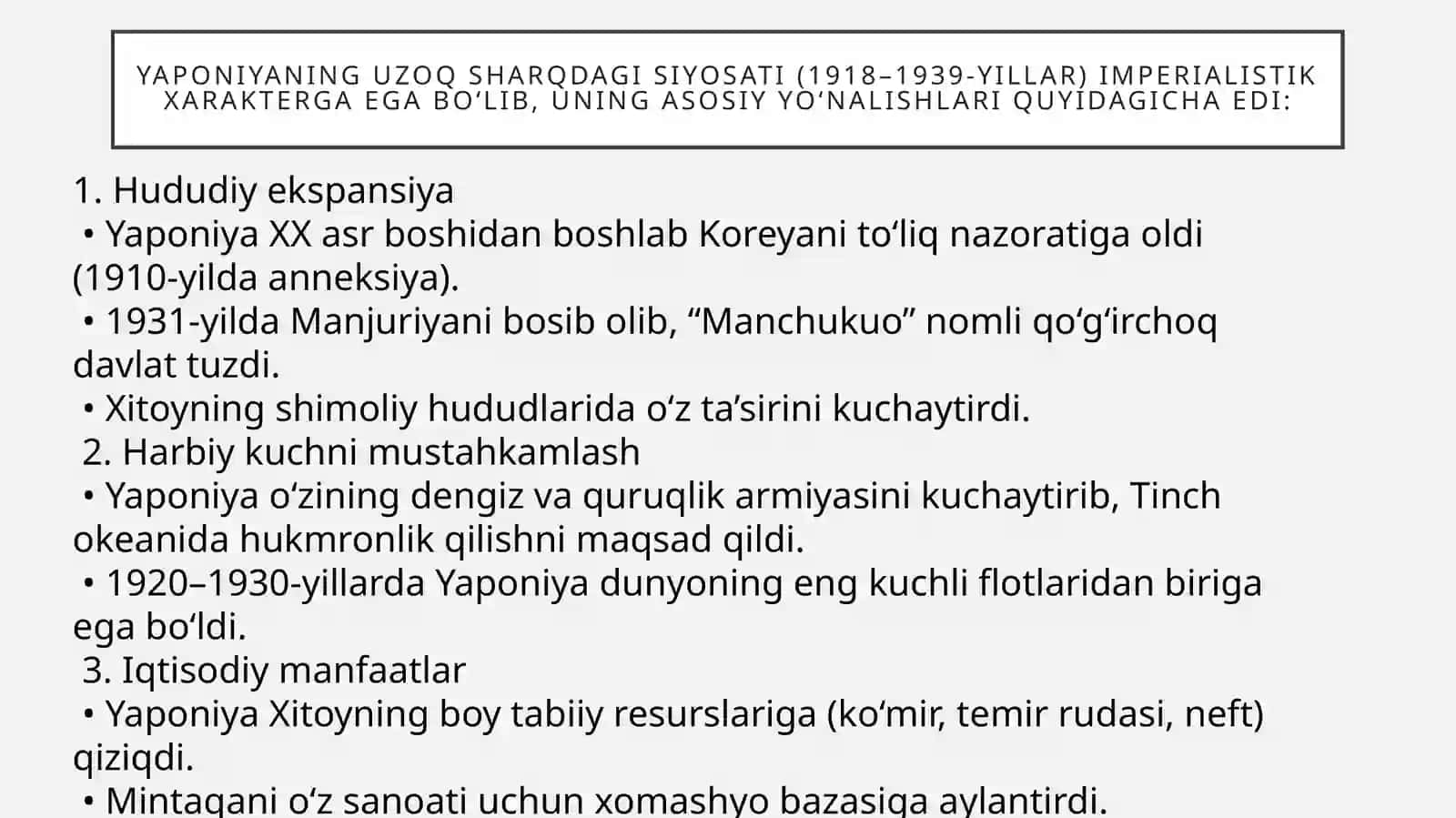 Yetakchi Davlatlarning uzoq sharqdagi siyosati(1918-1939-yillar) 4