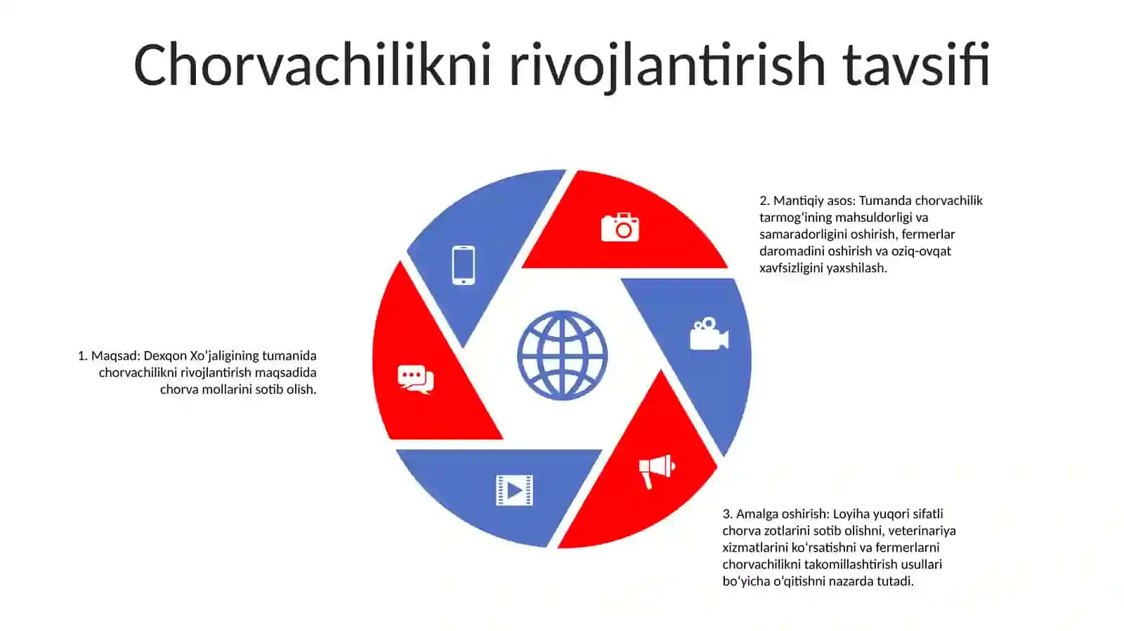 Dexqon Xo’Jaligining Chorvachilik Rivojlantirish Maqsadida Chorva Mollari Sotib Olish Uchun Tuzgan Loyihaga umumiy nuqtai 4