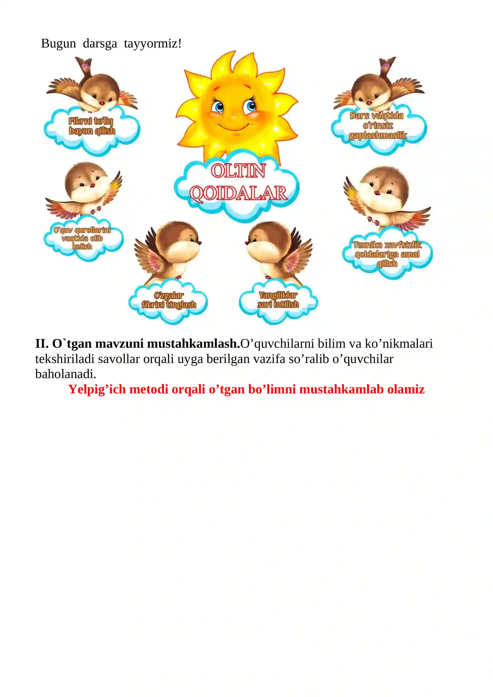 Rassomning yuksalishi mavzusida 3-sinf O'qish fanidan dars ishlanmasi 4