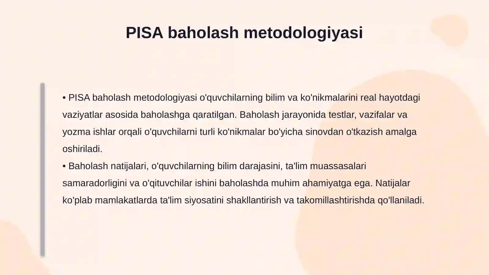 PISA Xalqaro baholash dasturi to'g'risida 4