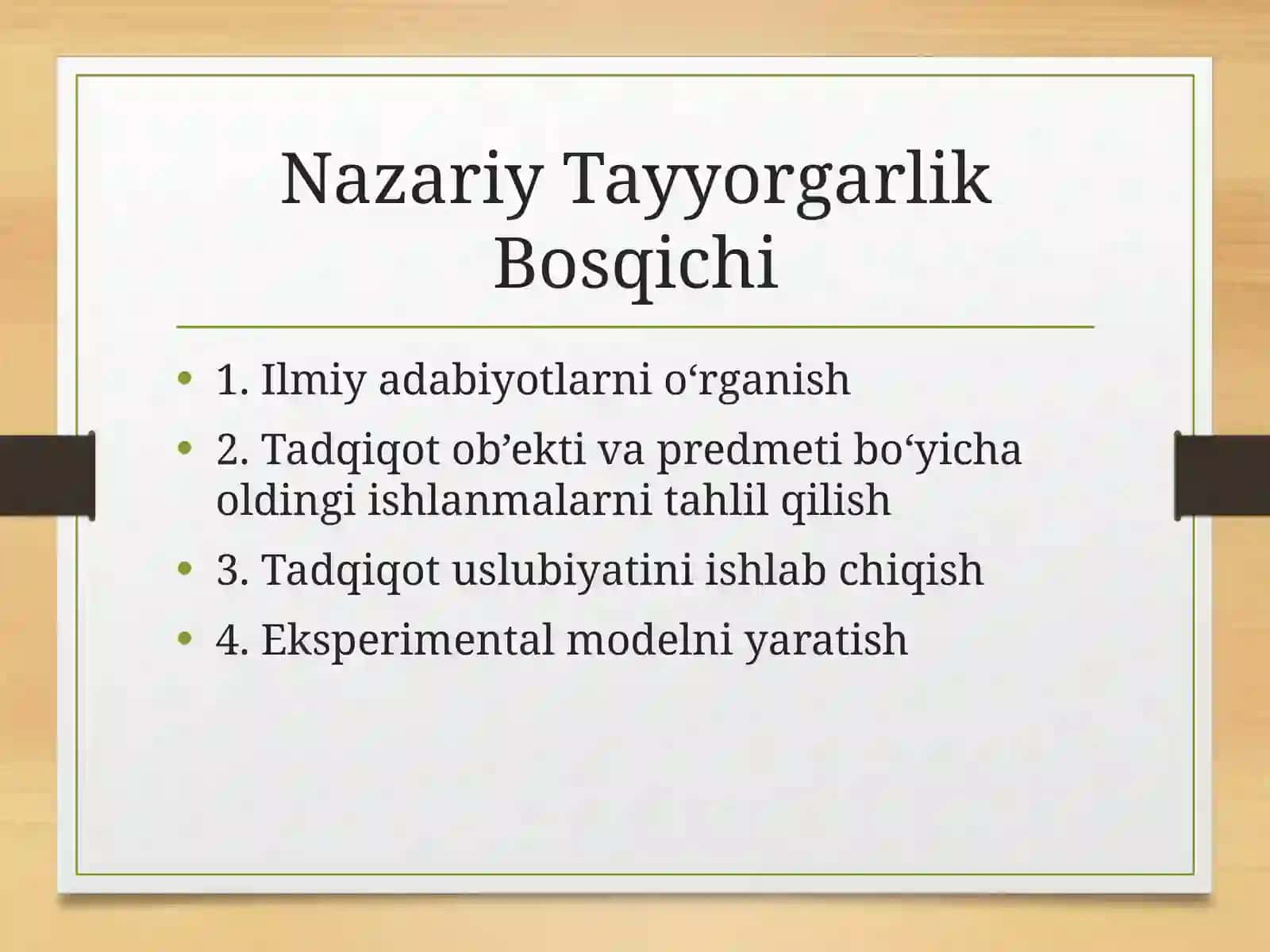 EksperimentalTadqiqotBosqichlari 4
