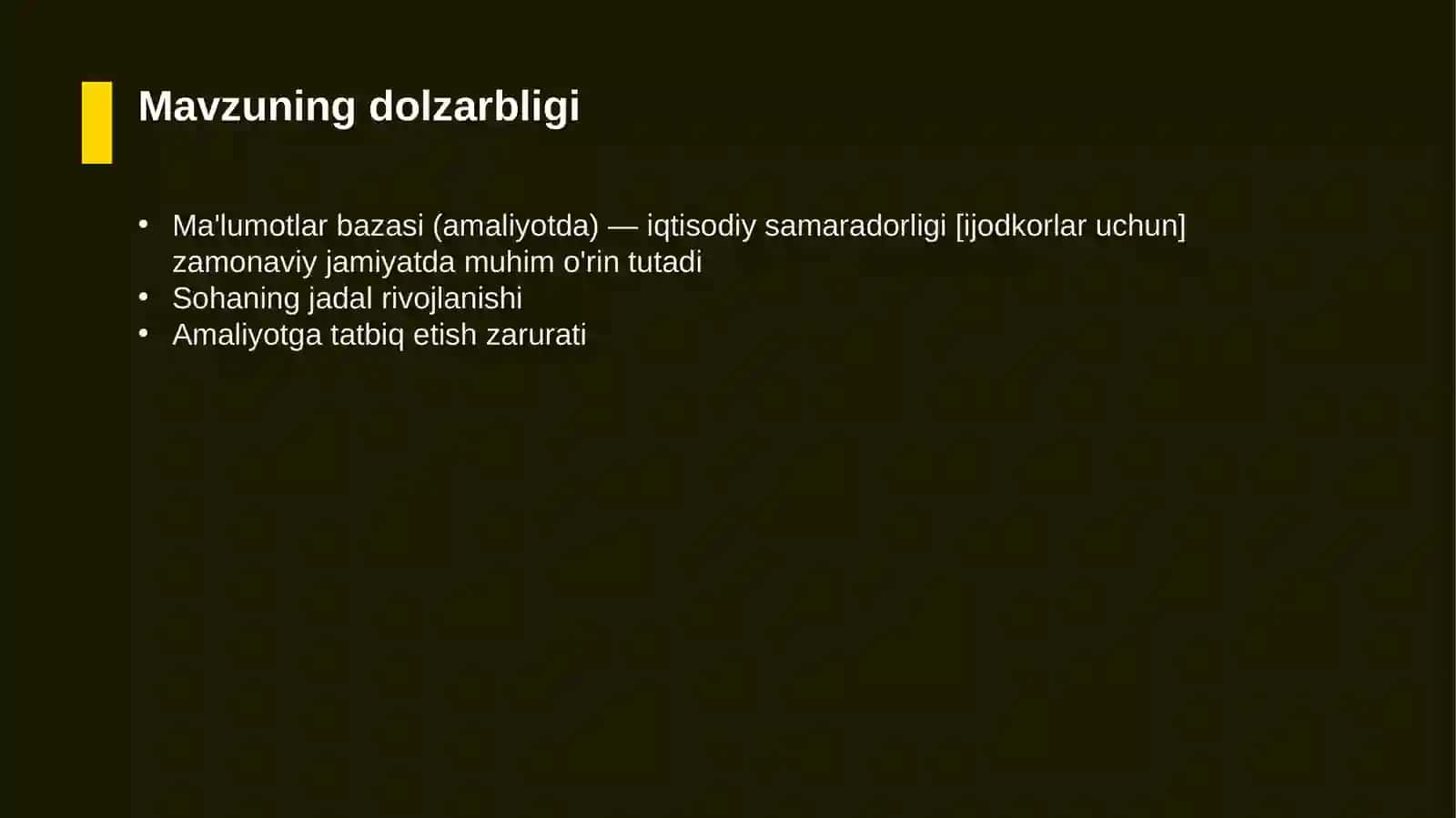 Ma'lumotlar bazasi (amaliyotda) — iqtisodiy samaradorligi [ijodkorlar uchun] 4