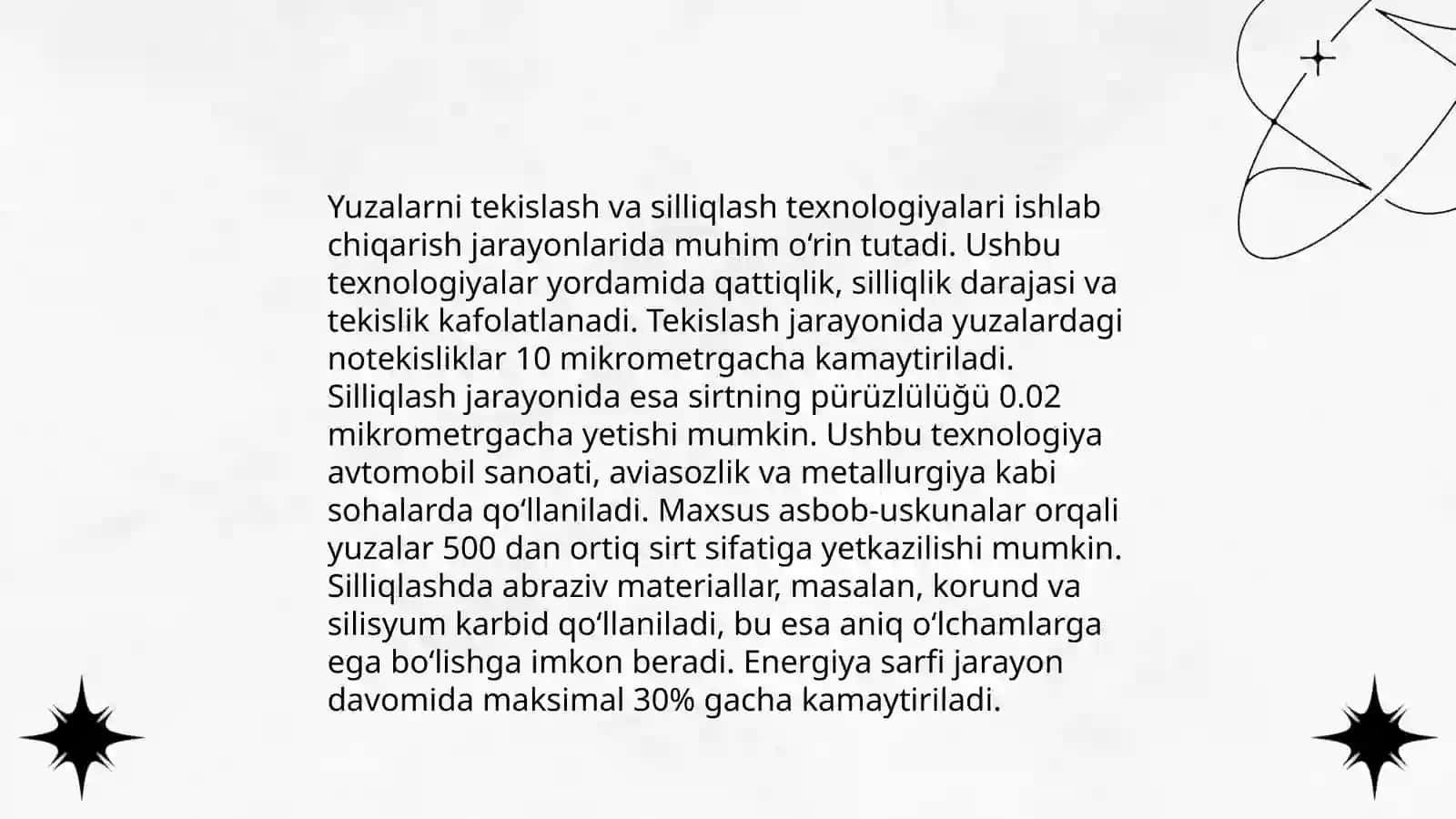 Mexanik ishlov berishdan soʻng. Mashina detallari yuzalarining sifati 4