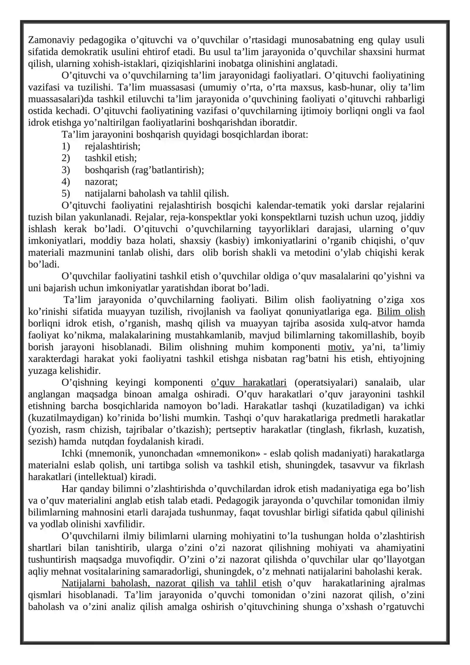 O'QUVCHILAR JAMOASI YAXLIT PEDAGOGIK JARAYONNING ASOSIY SHAKLI SIFATIDA 4
