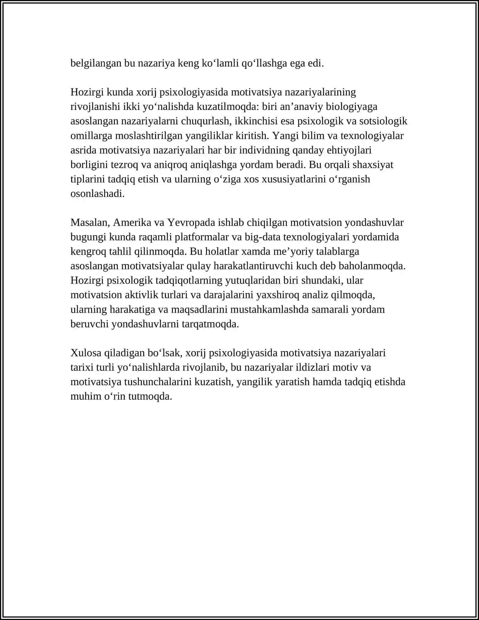XORIJ PSIXOLOGIYADA MOTIV VA MOTIVATSIYA MUAMMOSI 4