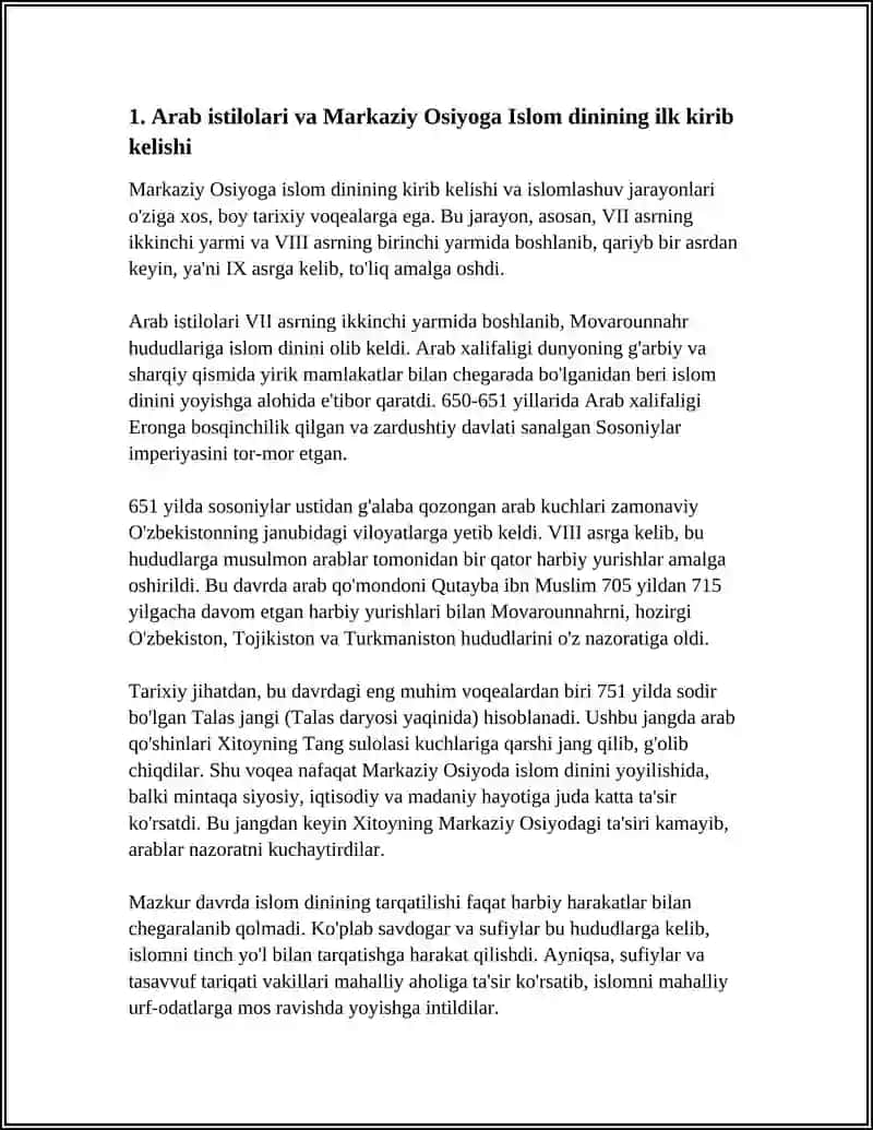 MARKAZIY OSIYOGA ISLOM DININING KIRIB KELISHI VA ISLOMLASHUV JARAYONLARI 4