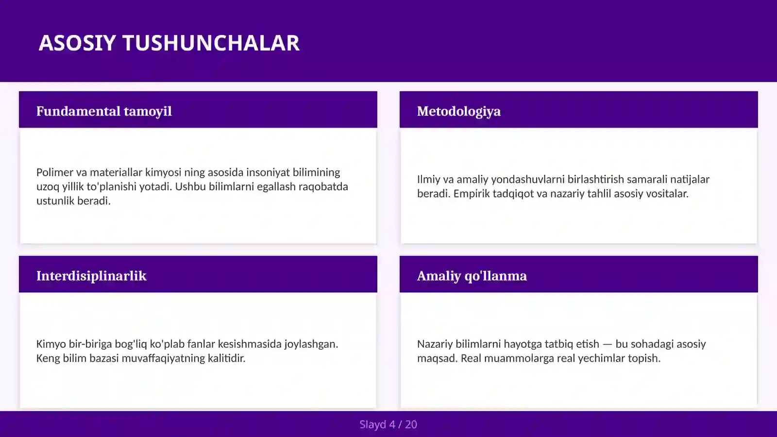 "POLIMER VA MATERIALLAR KIMYOSI" 4