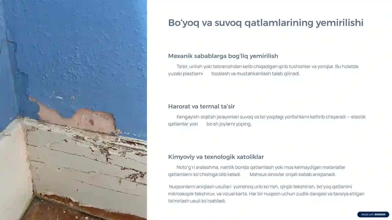 Ichki pardozlash elementlarining texnik holatini baholash.pptx 4