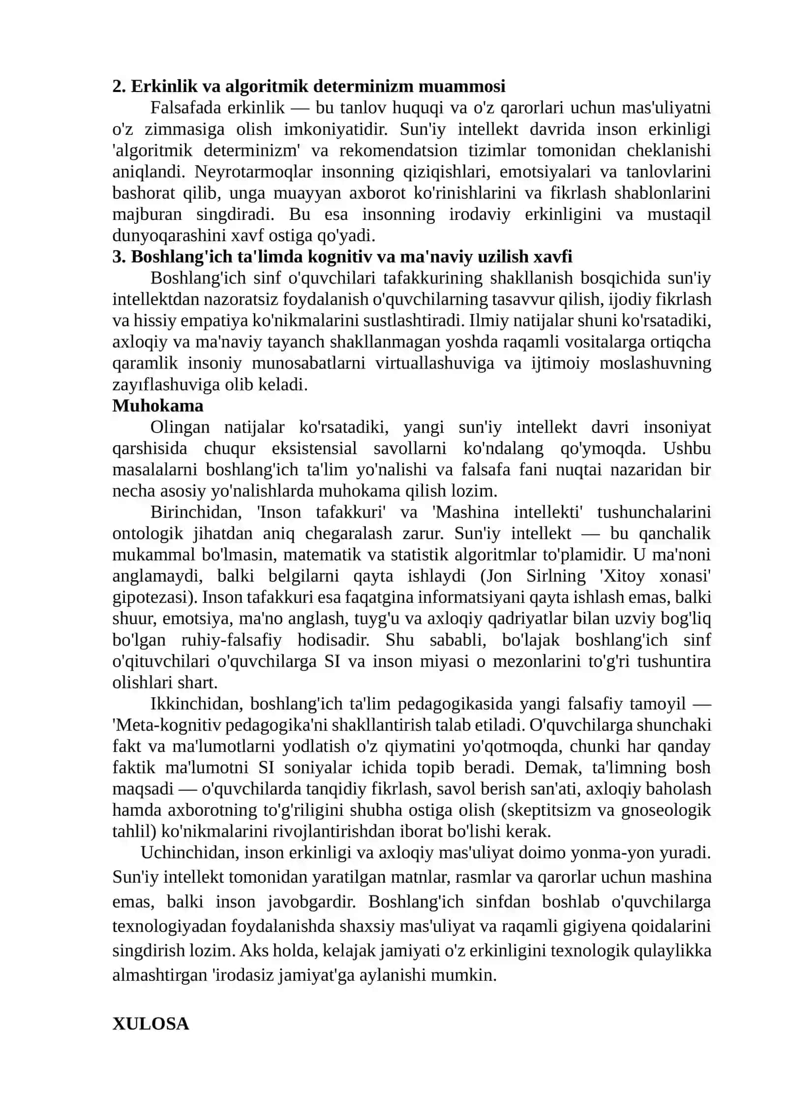 Insoniyat kelajagining falsafiy muammolari 4
