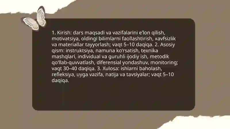 Tasviriy sanʼatni oʻqitish maxsus metodikasi darslarini tashkil etish va oʻtkazish 4