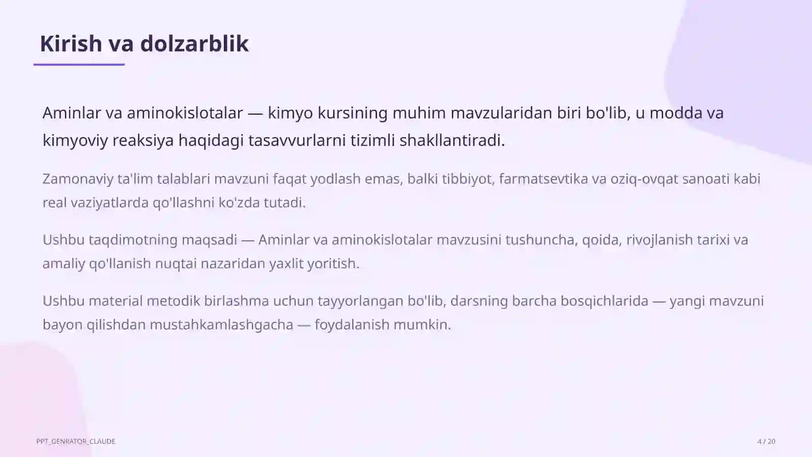 Aminlar va aminokislotalar (11-sinf) 2