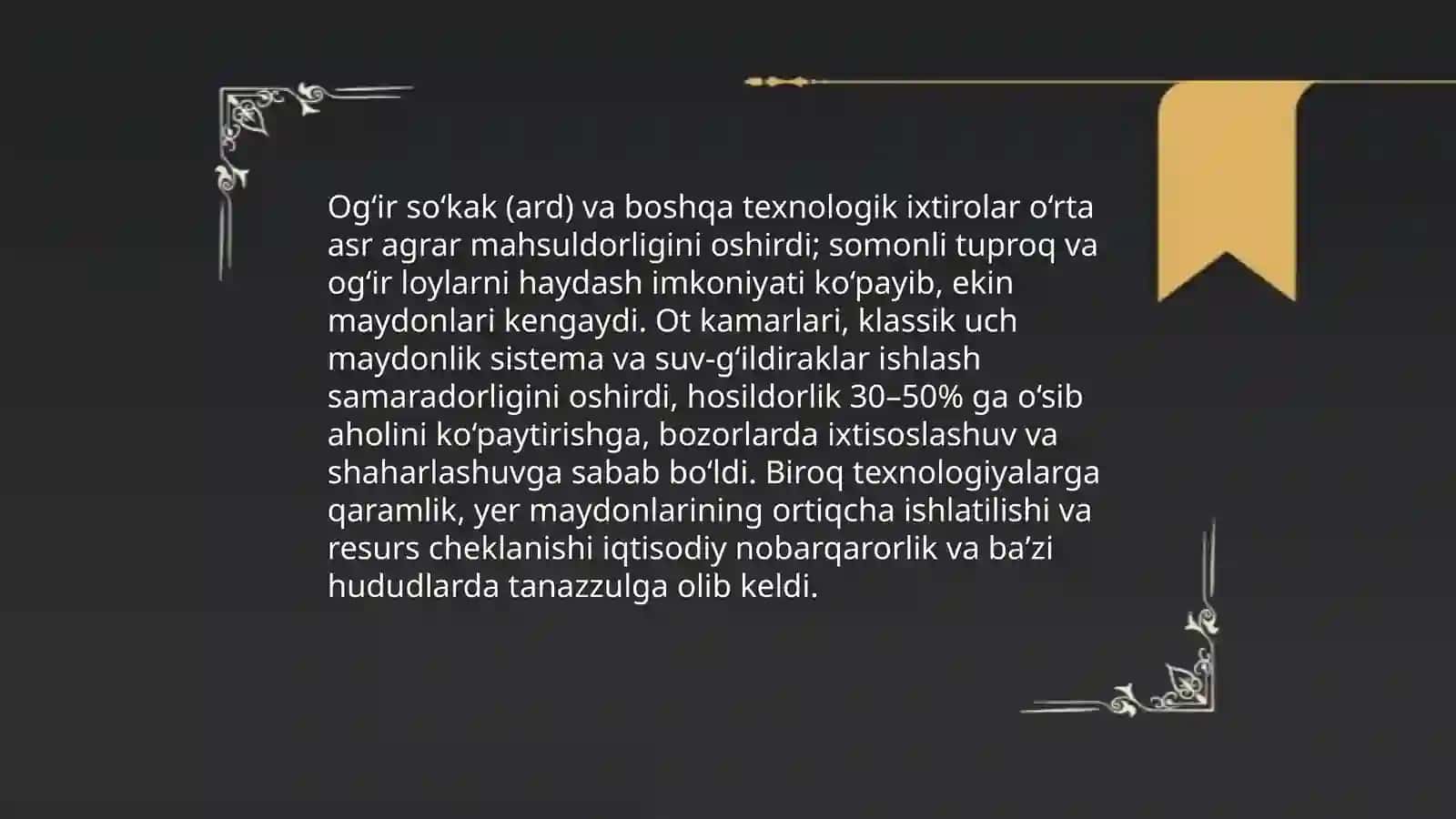 Rivojlangan o’rta asrlar taraqqiyoti va tanazzuli sabablari 4
