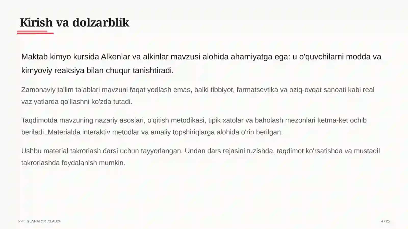 Alkenlar va alkinlar (10-sinf) 4