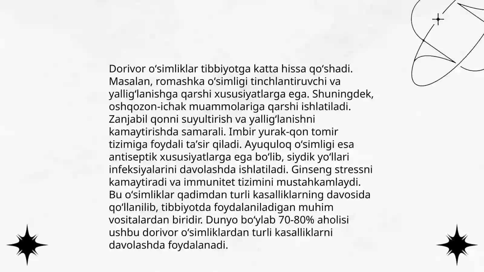 Oʻzbekistondagi dorivor oʻsimliklar homashyo bazasini hozirgi kundagi holati 4