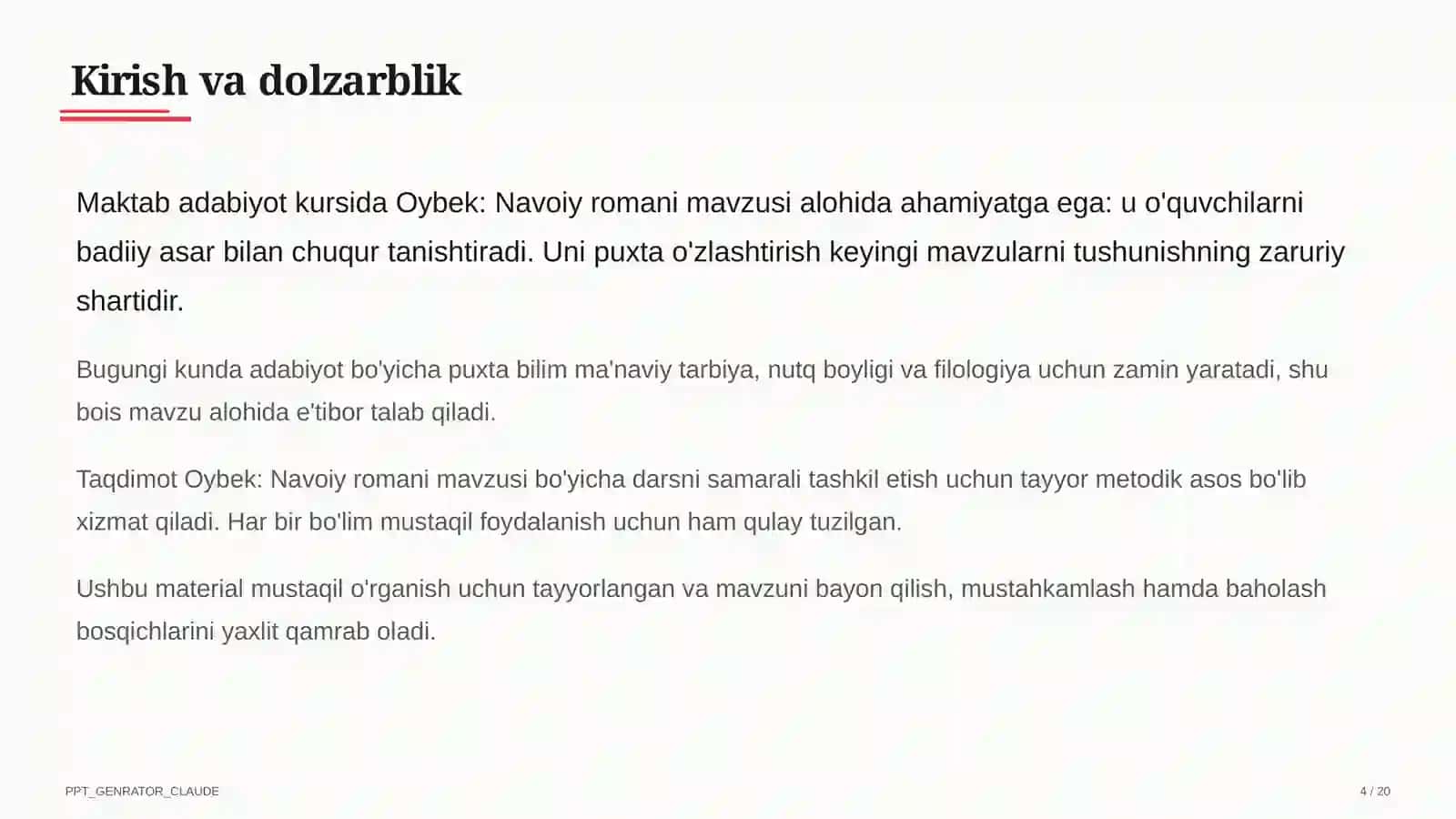 Oybek: Navoiy romani (10-sinf) 4