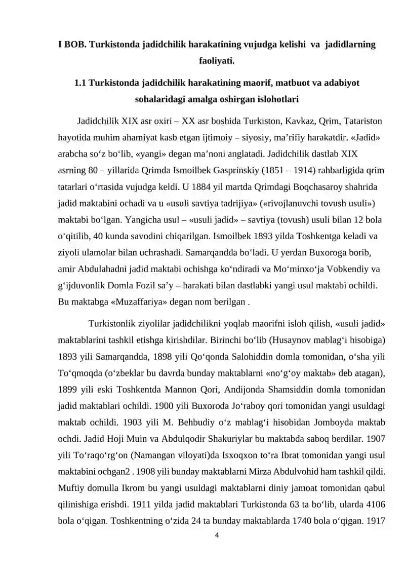 Istiqlol uchun kurashgan milliy taraqqiyparvarlar, milliy ziyolilar jasorati (Bexbudiy, Fitrat va boshqa.) 4