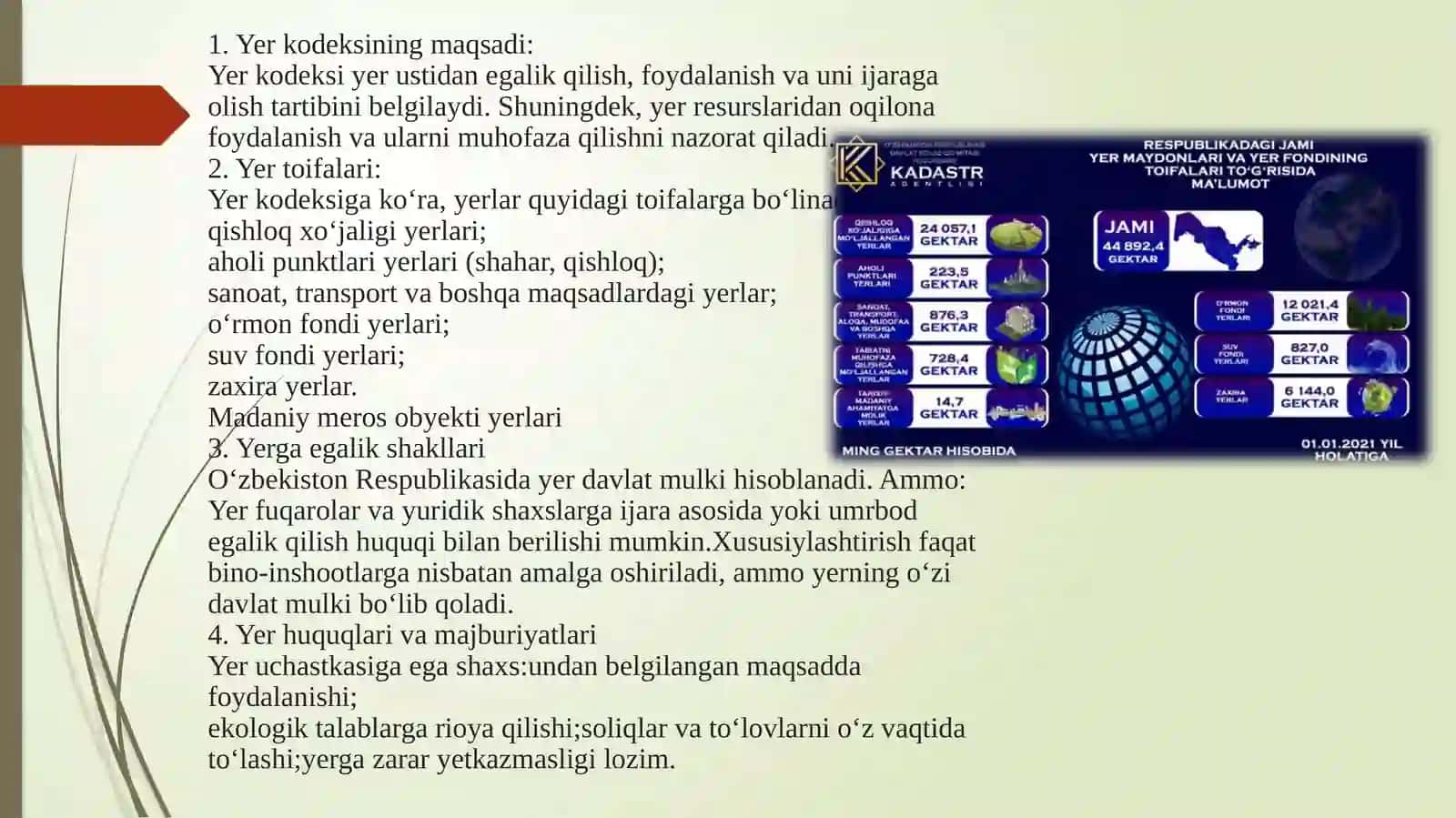 Yer kodeksi haqida umumiy tushunchalar (31 va 36^6-moddalar misolida) 4