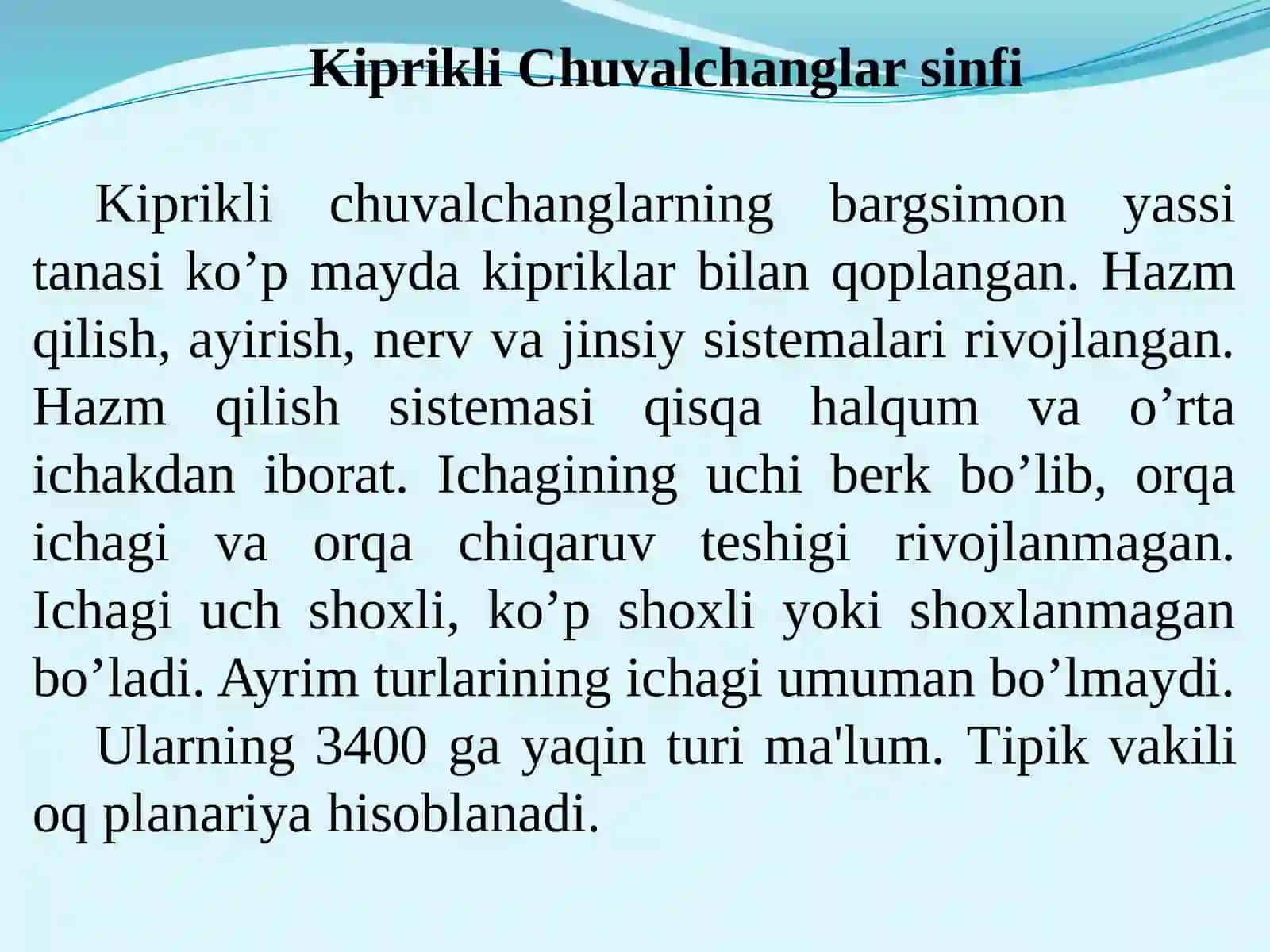 Jigar qurti, lansetsimon so‘rg‘ich, mushuk, o‘pka, qon so‘rg‘ichlilari. 4