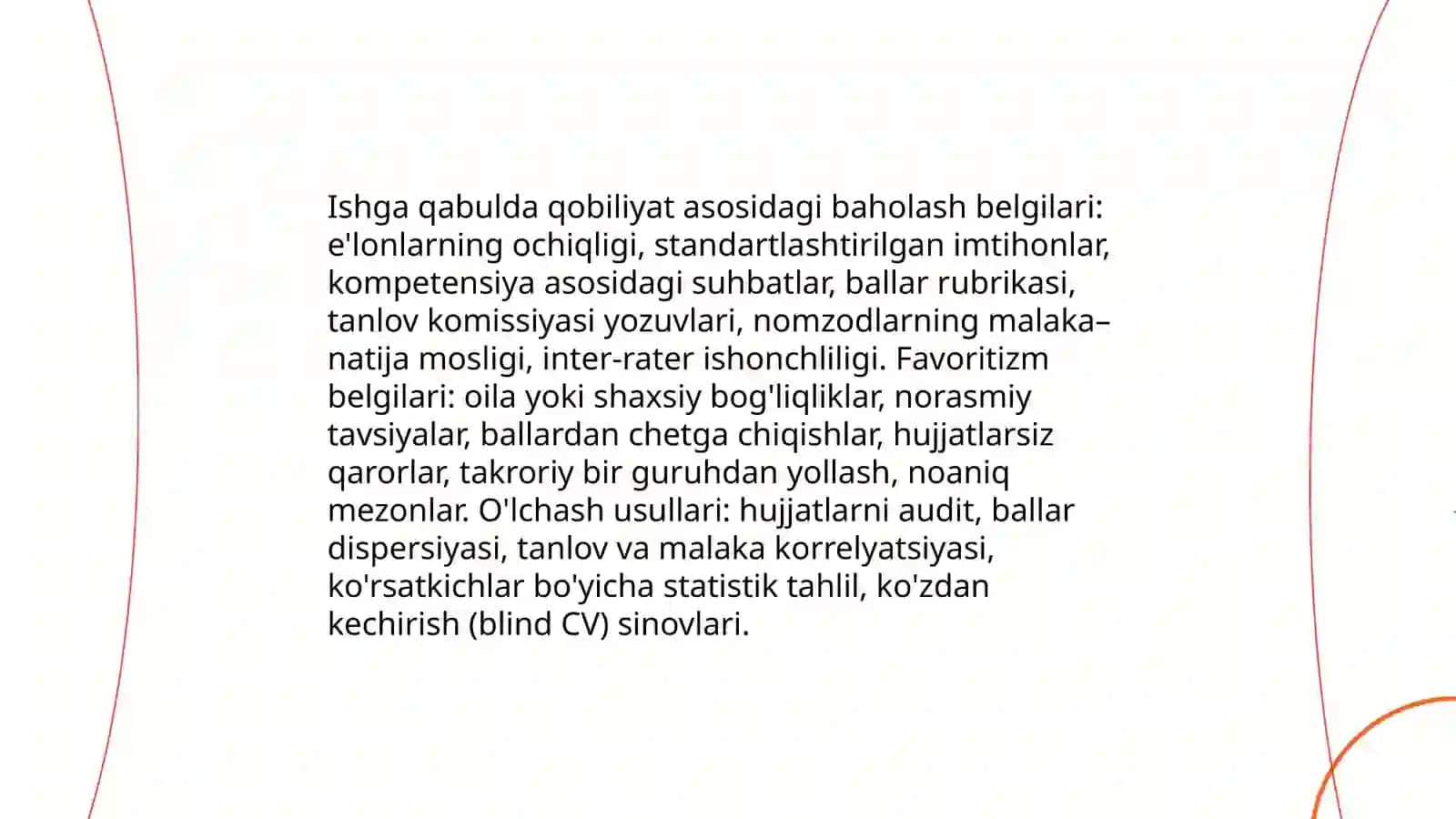 Meritokratiya va favoritizm o'rtasidagi farq kadr siyosatida qanday seziladi va qanday o'lchanadi 4