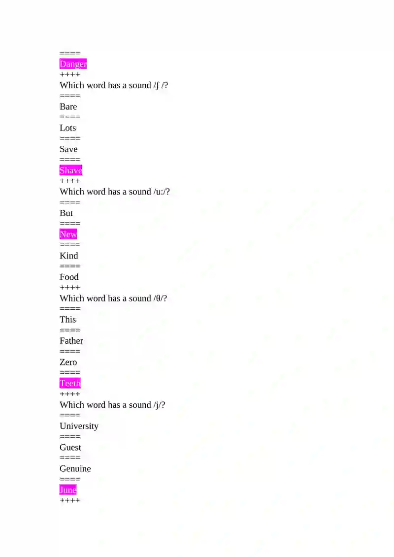 Ingliz tili grammatikasi va fonetikasi bo'yicha testlar 4