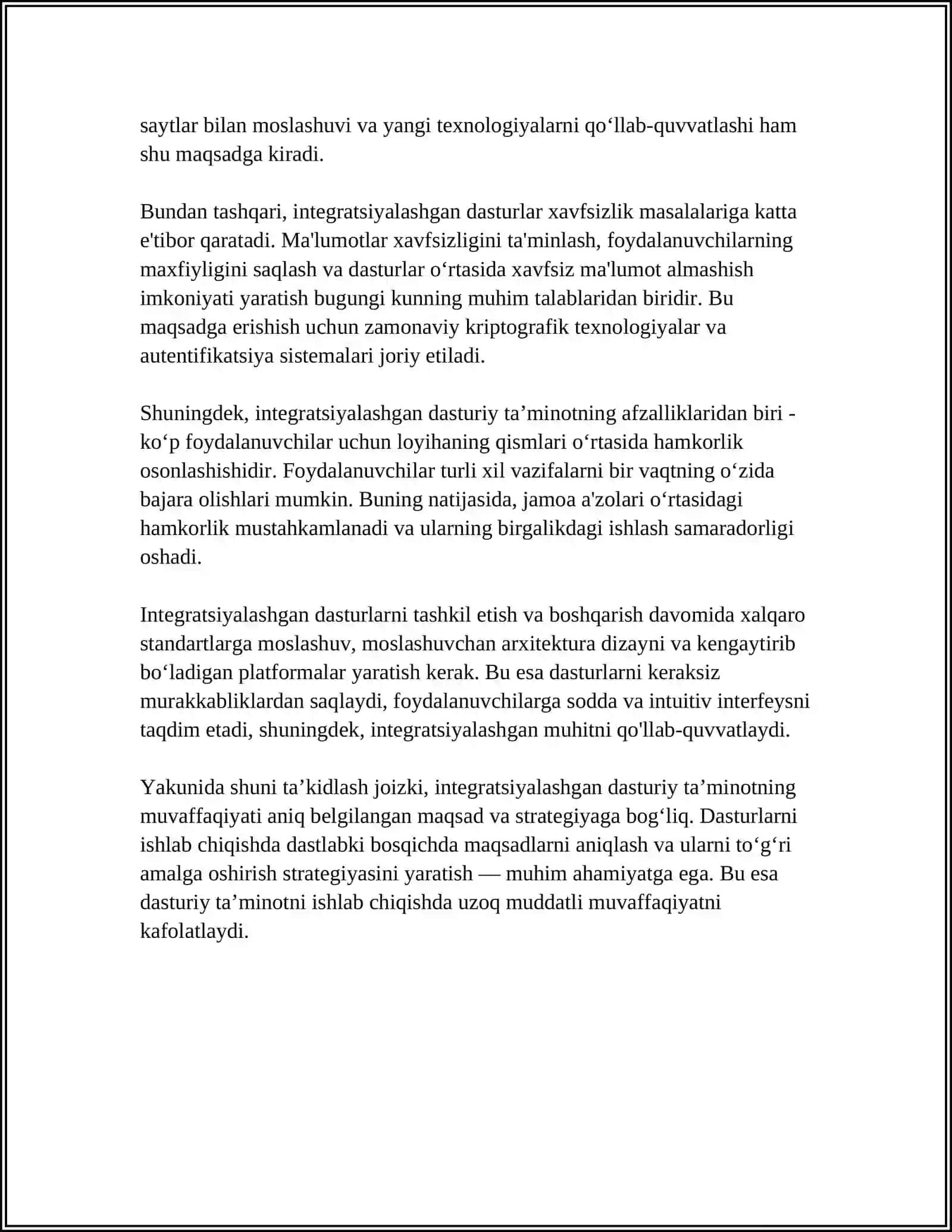 INTEGRATSIYALASHGAN DASTURLARNI TASHKIL ETISH MAVZUSIGA SLAYD 10TA LIK 4