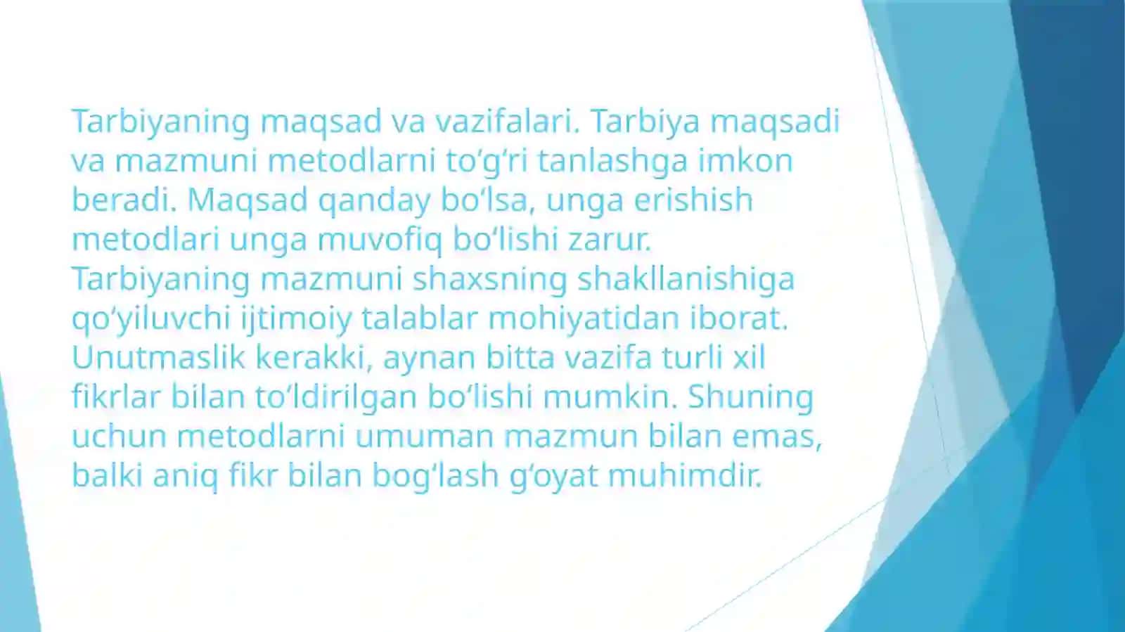 Pedagogika psixologiyaning asosiy muammolari 4