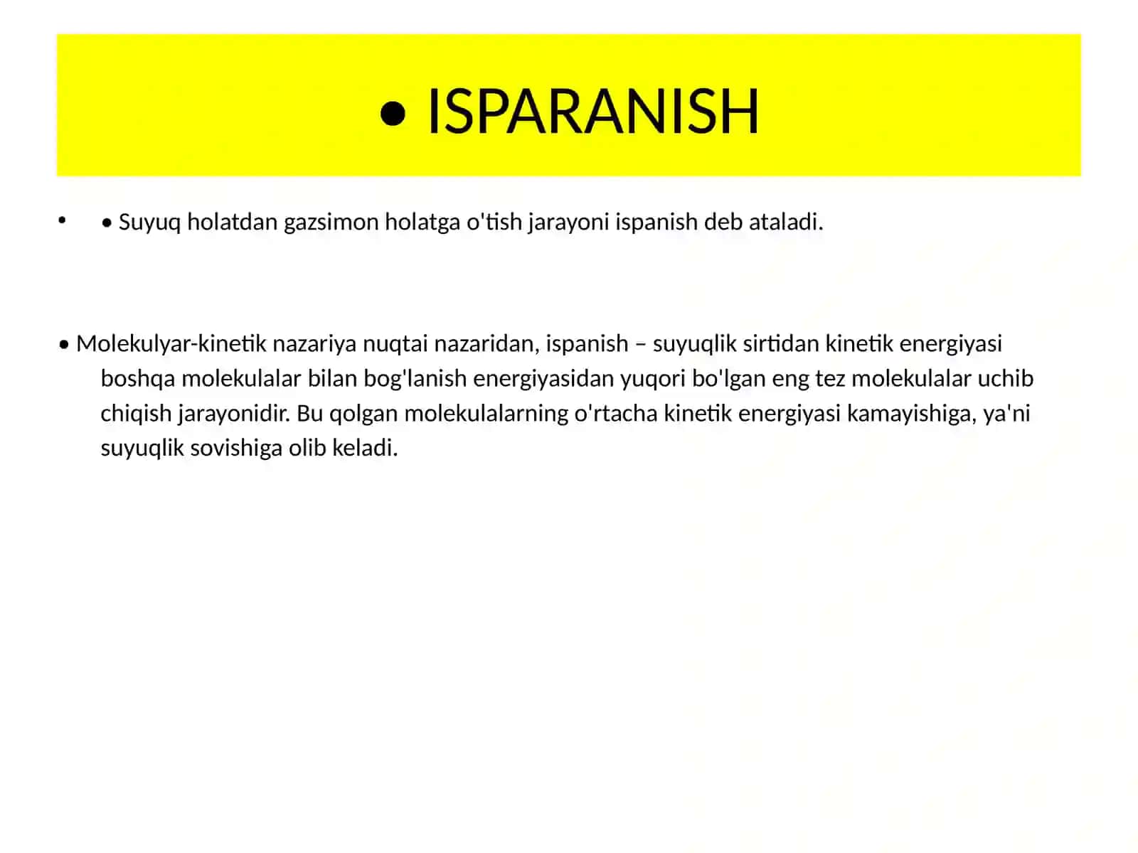 Fizika - Suyuqliklar va gazlarning o'zaro aylanishi (10-sinf) 4