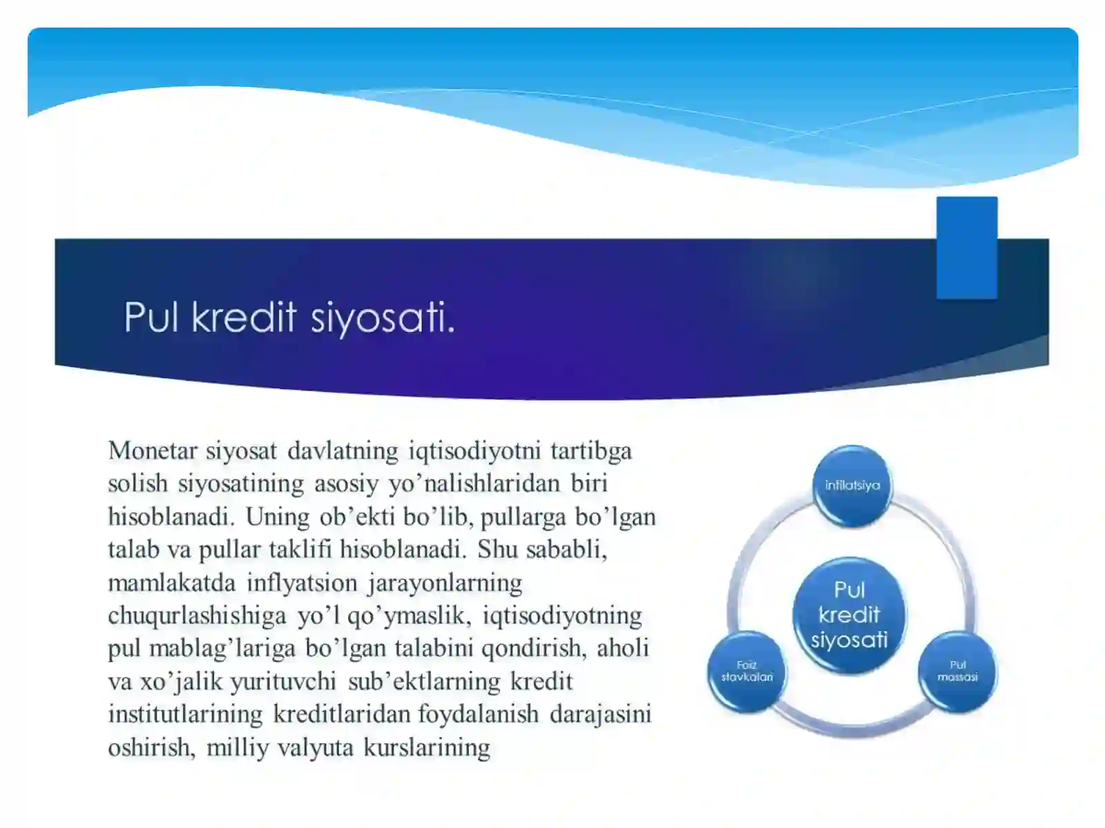 O’zbekiston Respublikasi pul kredit siyosati 4