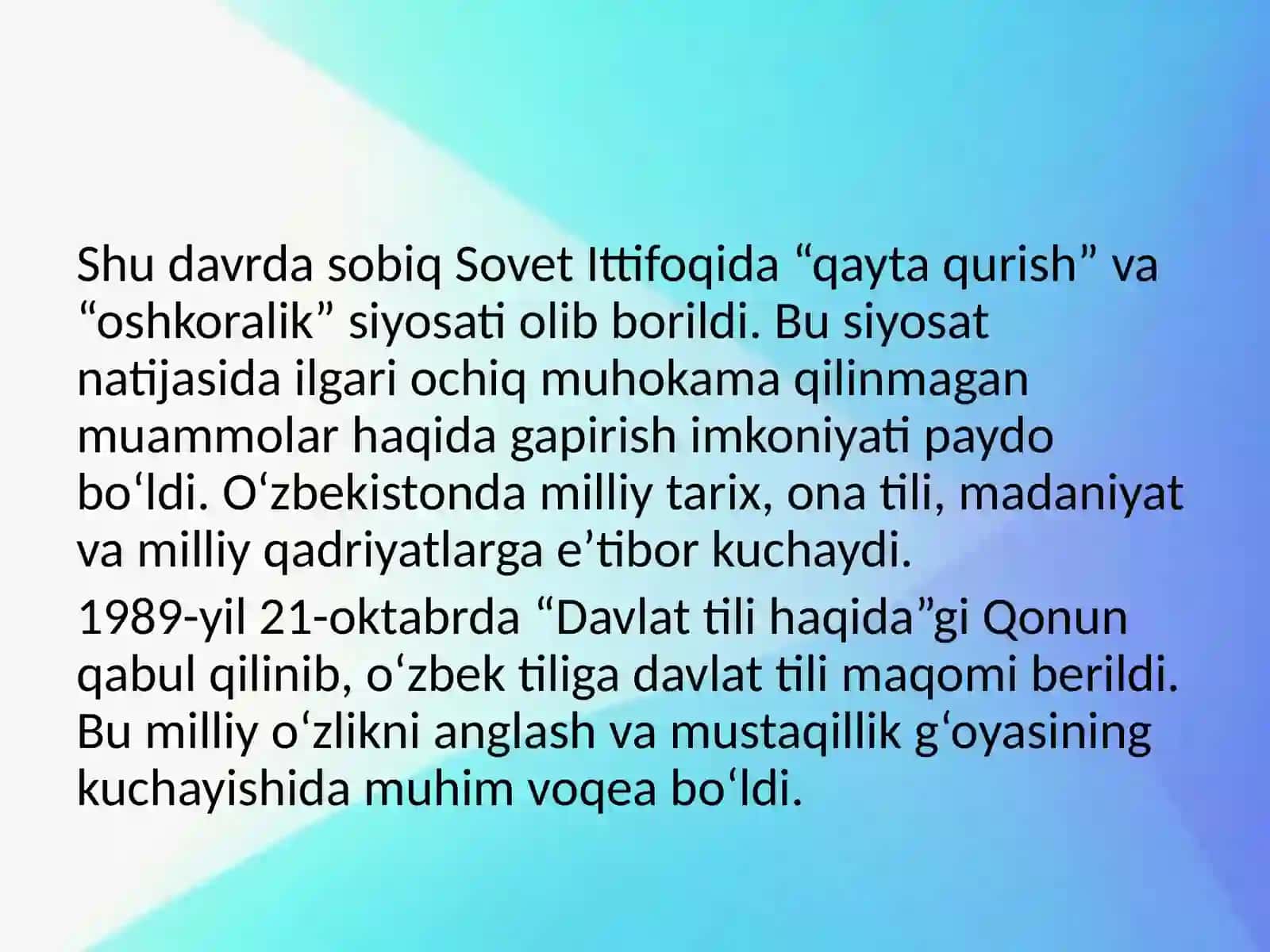 O‘zbekiston mustaqilligining qo‘lga kiritilishi 4