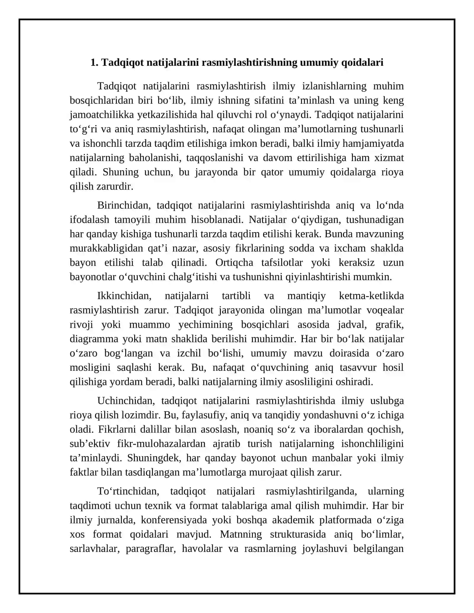 Tadqiqot natijalarini rasmiylashtirish 4