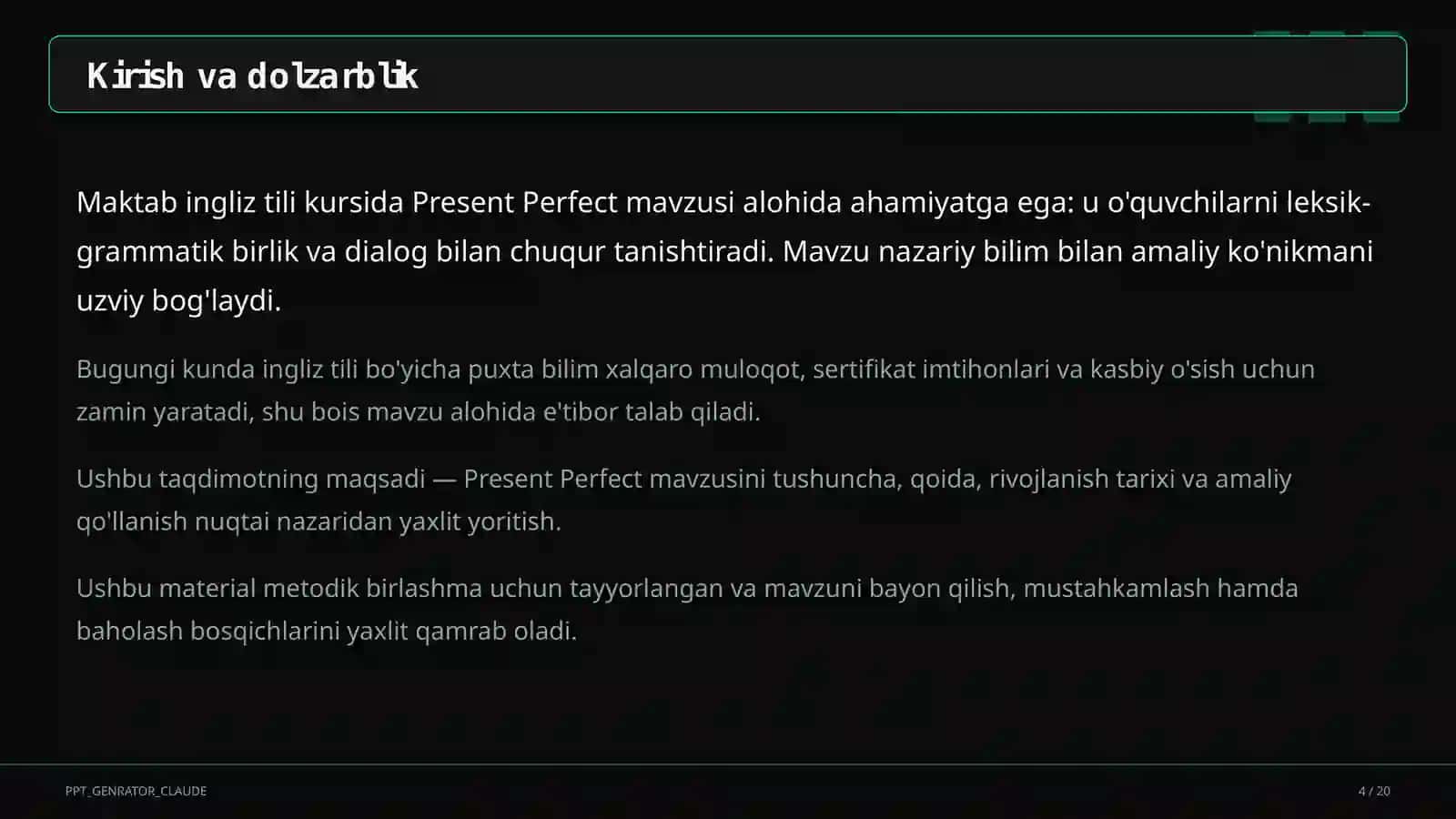 Present Perfect (8-sinf) 1